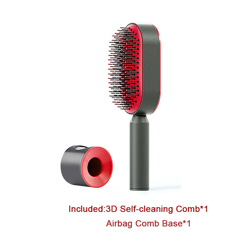 Brosse Démêlante Auto-Nettoyante | Massage Cuir Chevelu Anti-Statique